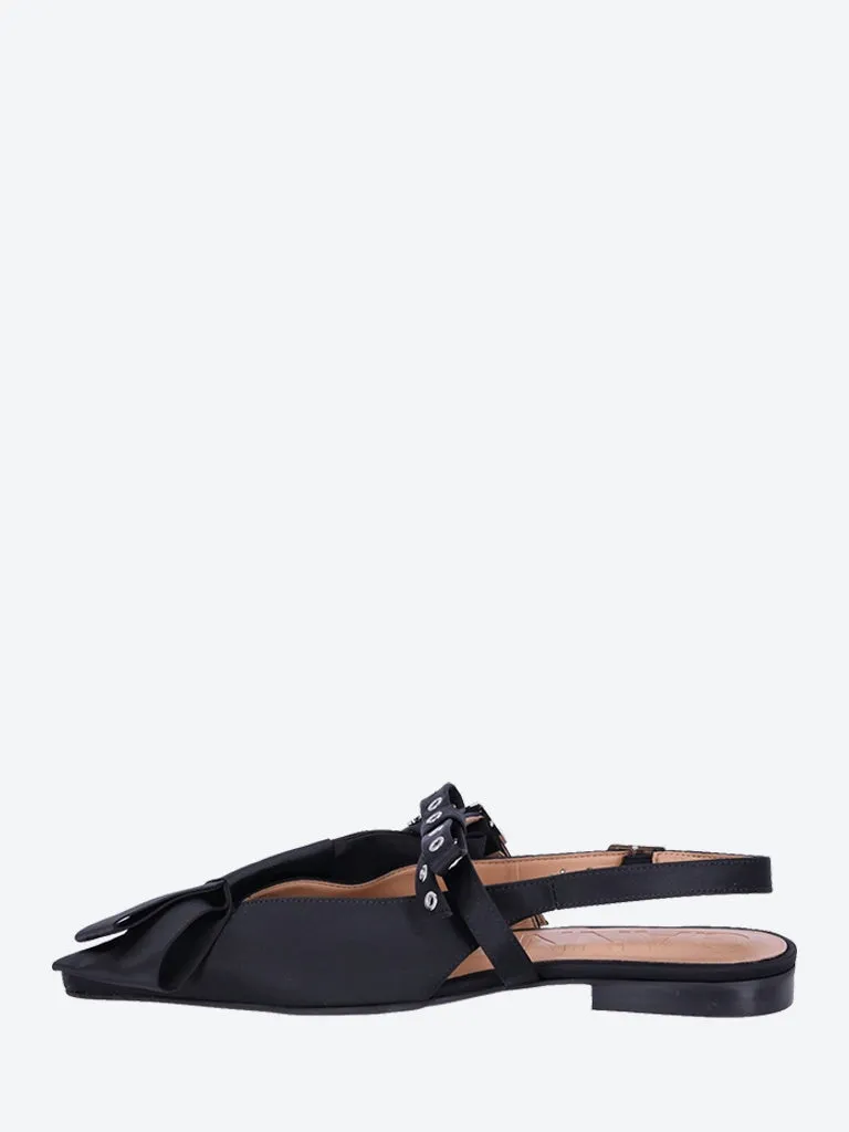 Big bow slingback ballerinas