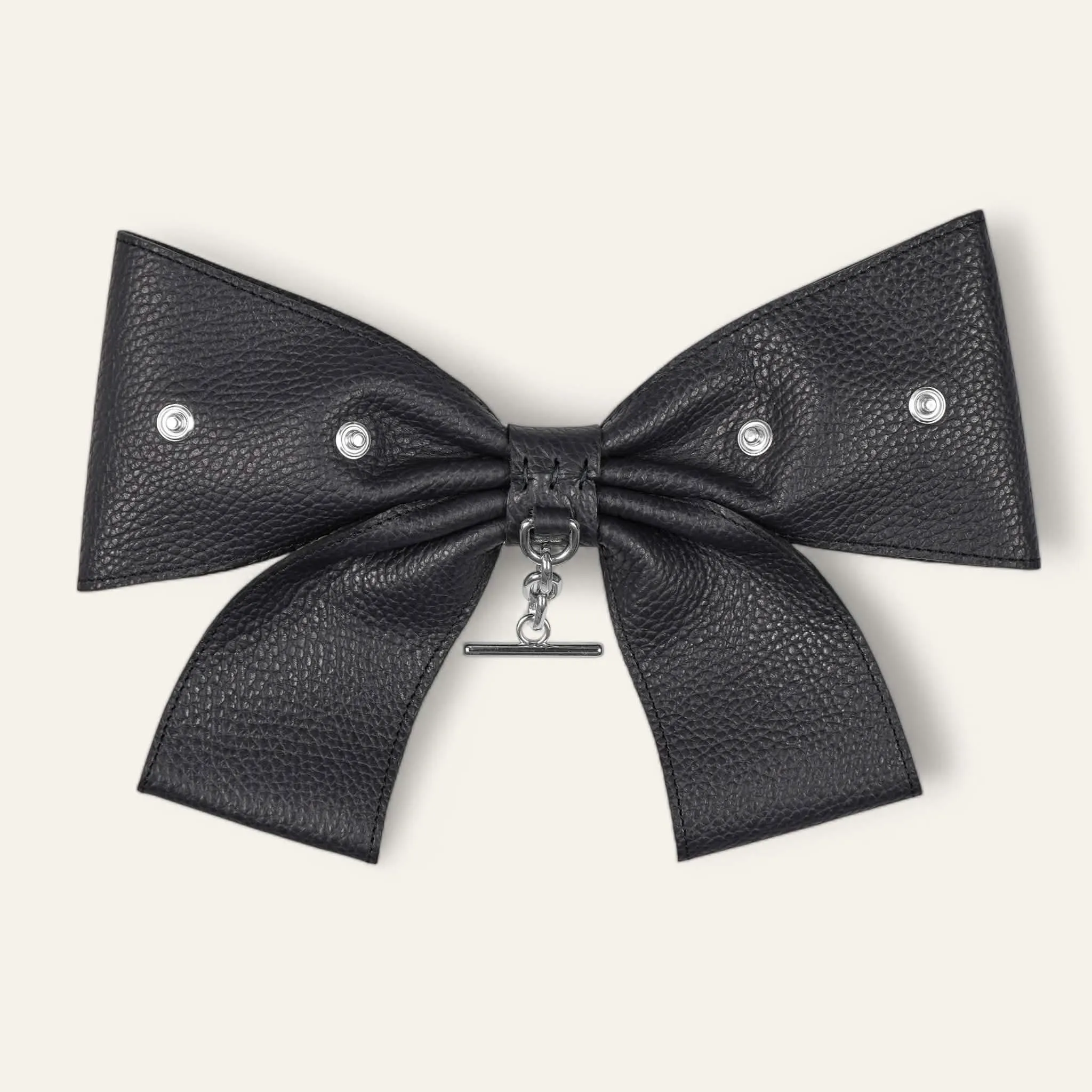 Deco Bow | Black with Silver hardware