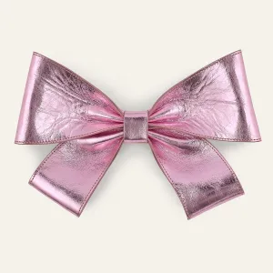Deco Bow | Metallic Pink with Gold hardware