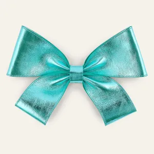 Deco Bow | Metallic Turquoise with Gold hardware