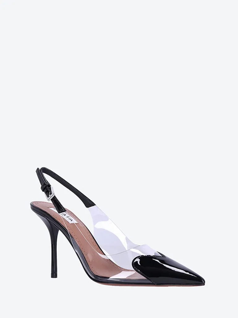 Le cœur slingbacks in patent calfskin