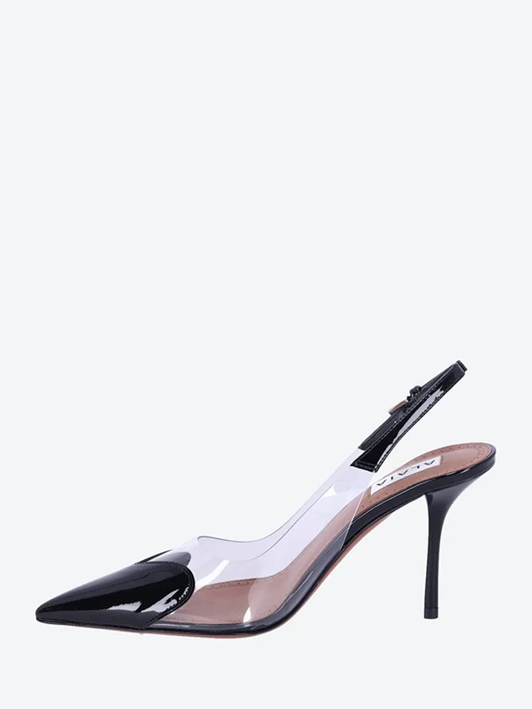 Le cœur slingbacks in patent calfskin