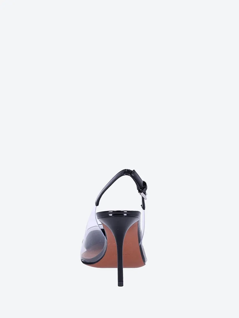 Le cœur slingbacks in patent calfskin