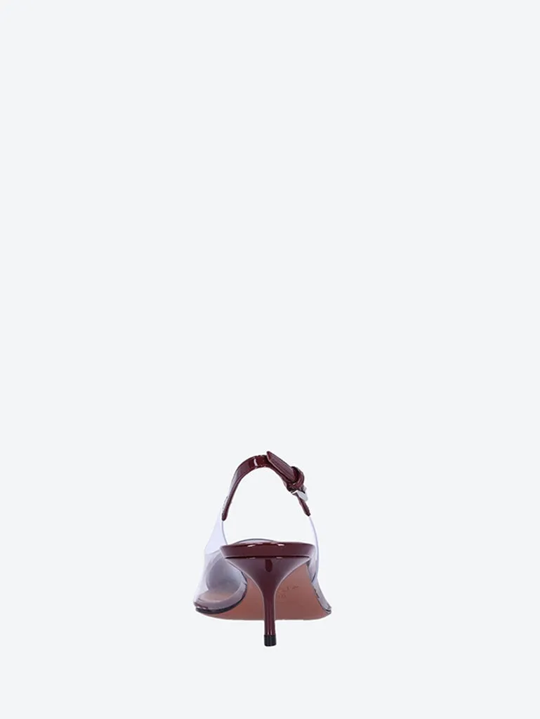 Le cœur slingbacks in patent lambskin