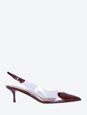 Le cœur slingbacks in patent lambskin