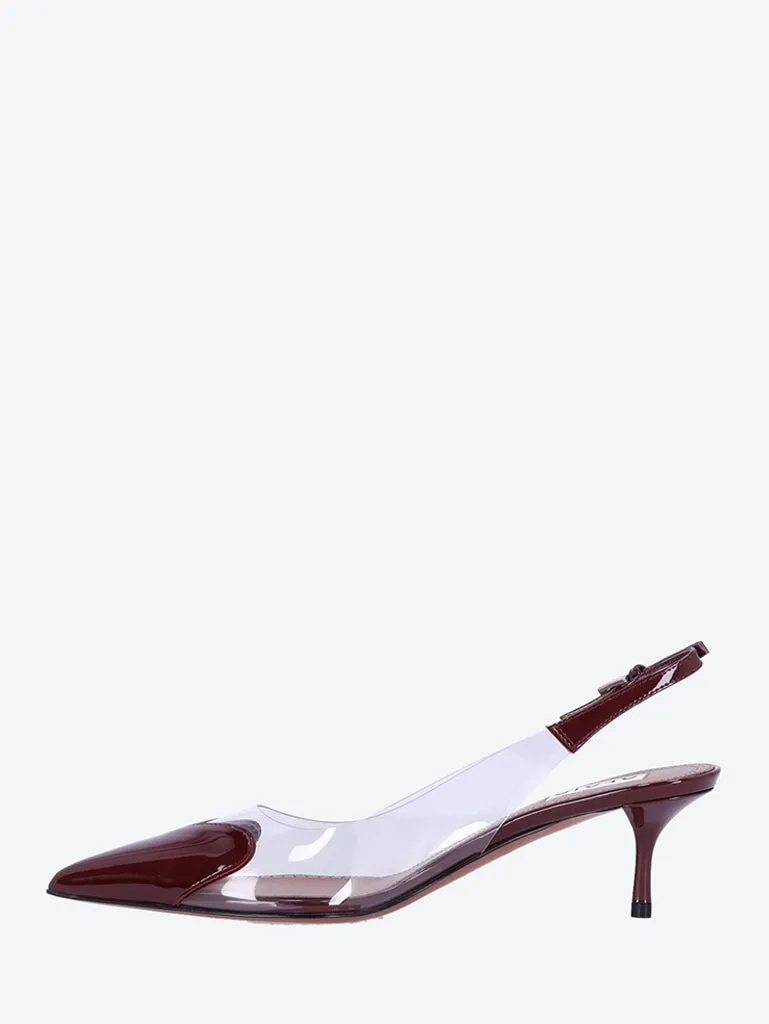 Le cœur slingbacks in patent lambskin