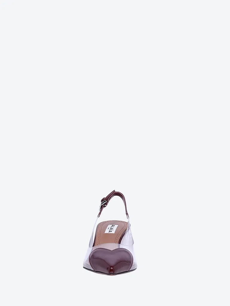Le cœur slingbacks in patent lambskin