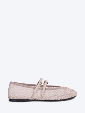 Mesh fabric ballerinas
