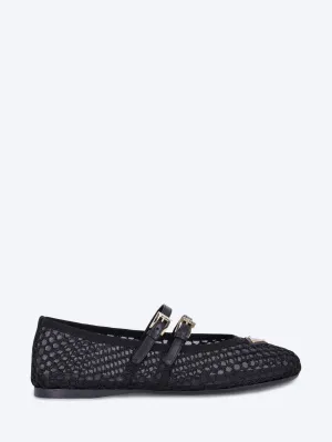 Mesh fabric ballerinas