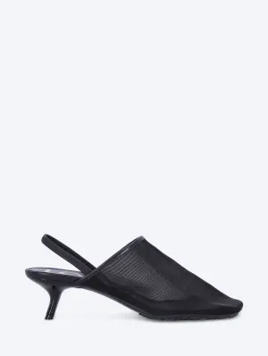 Mesh petal mesh sling-back mule 45