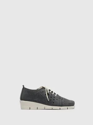 Navy Lace Fastening Shoes