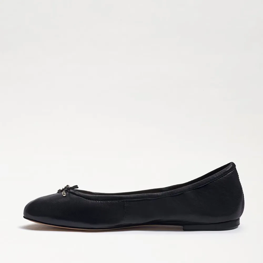 Sam Edelman Felicia Ballet Flat Girls Size 13 Black Leather Slip on Shoes ZPO673 (Black,13)