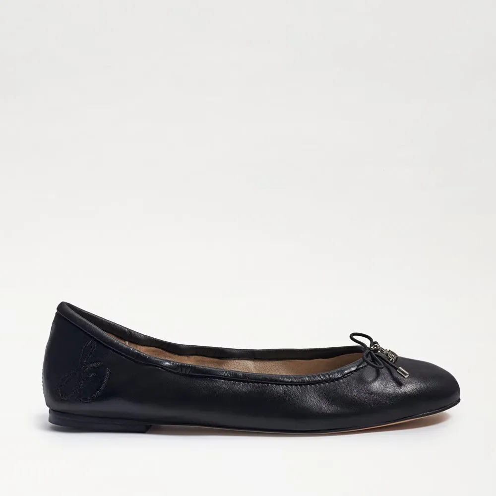 Sam Edelman Felicia Ballet Flat Girls Size 13 Black Leather Slip on Shoes ZPO673 (Black,13)
