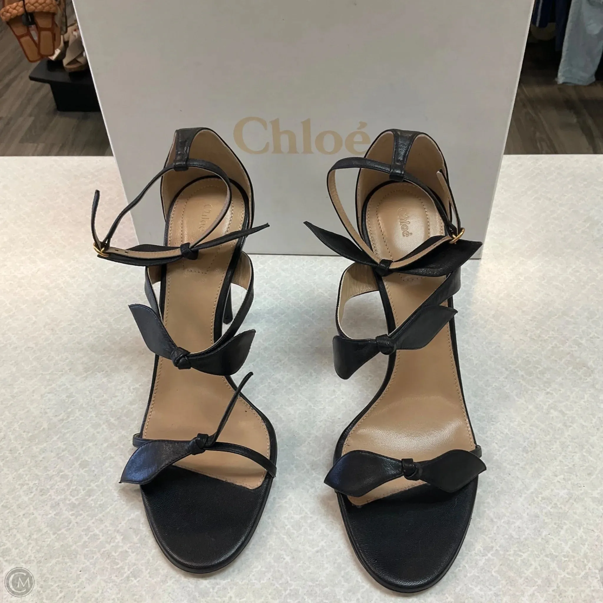Sandals Designer By Chloe In Black, Size: 9