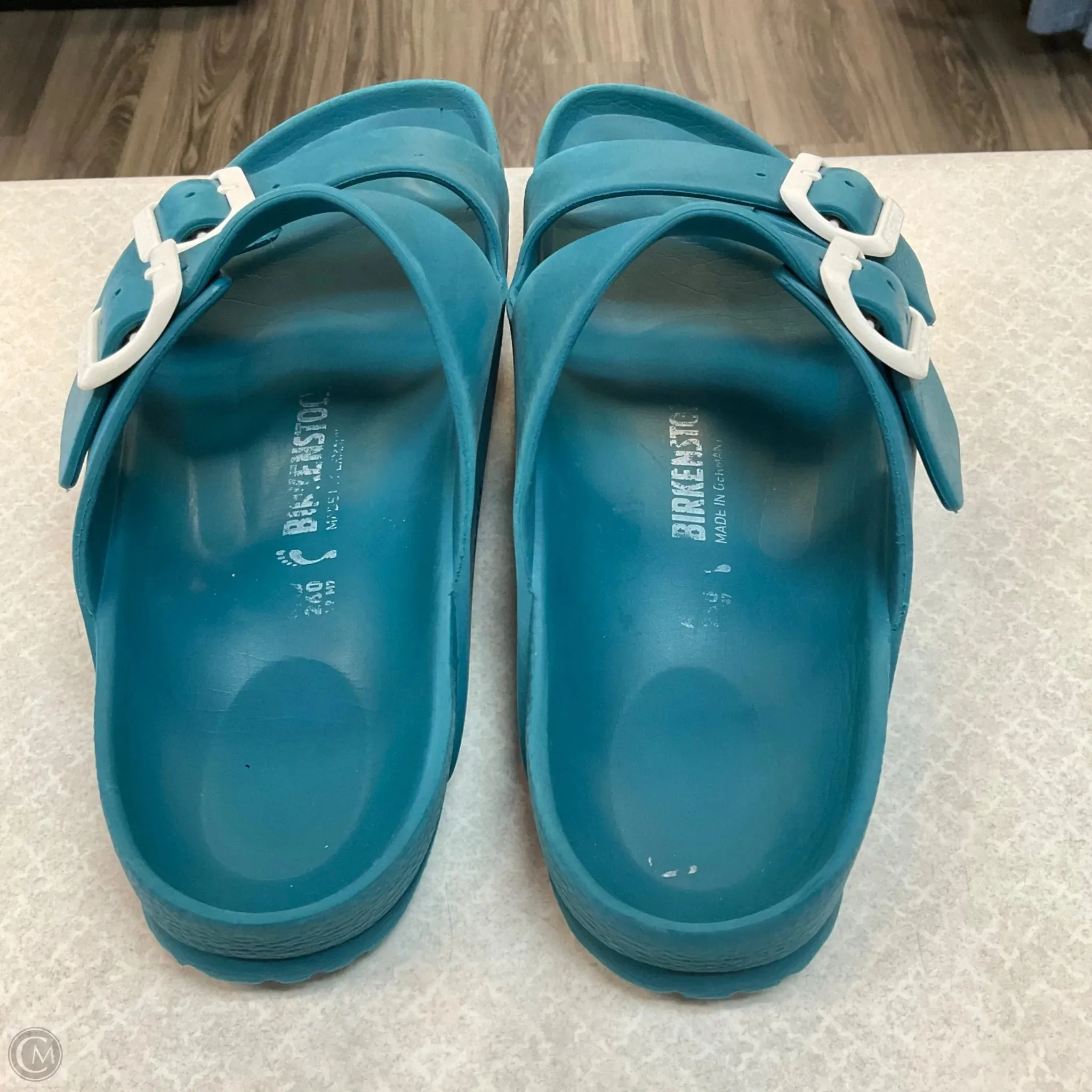 Sandals Flats By Birkenstock In Teal, Size: 9