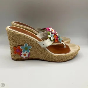 Sandals Heels Block By Coach In Tan, Size: 8.5