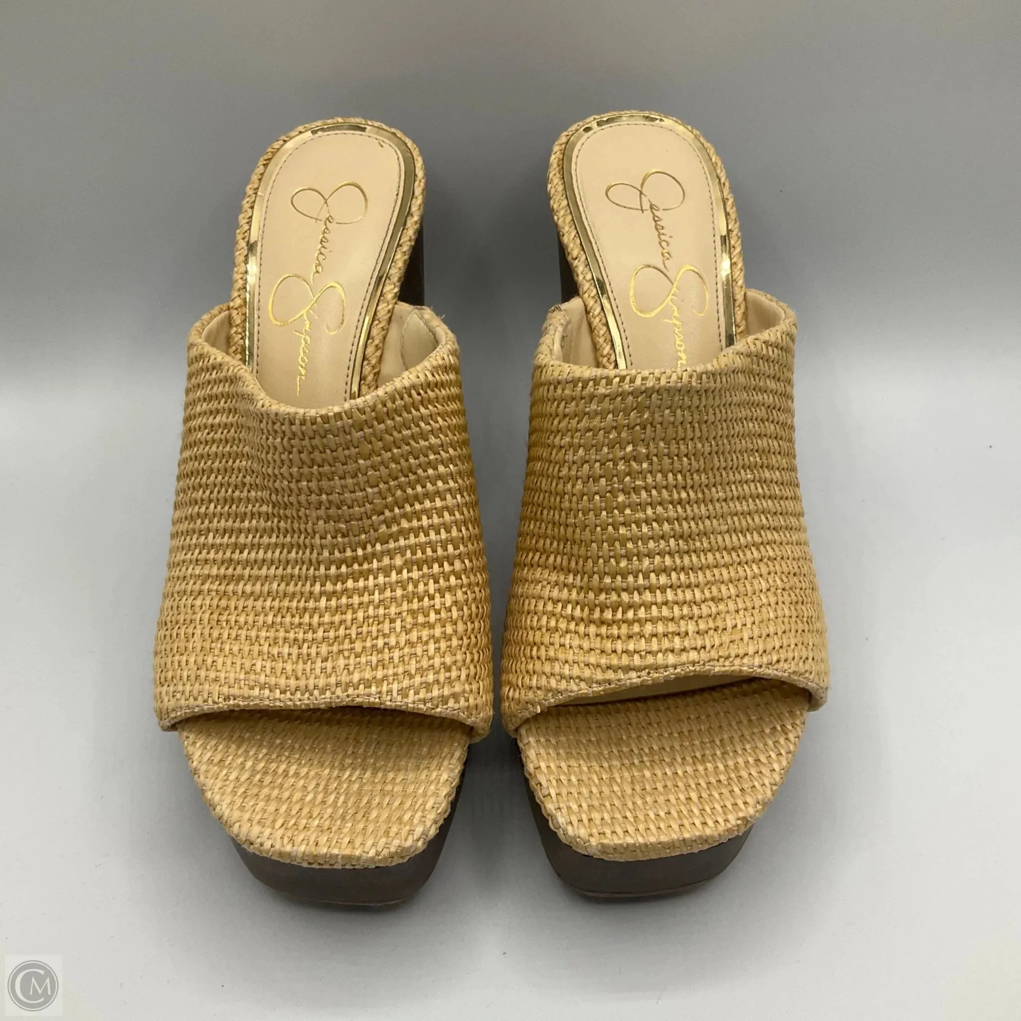 Shoes Heels Wedge By Jessica Simpson In Tan, Size: 9