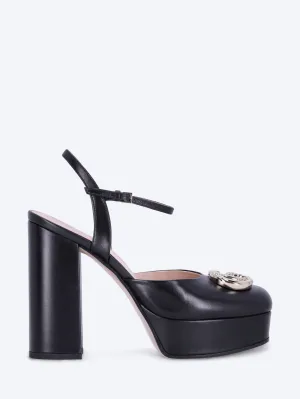Women's platform pump with double g